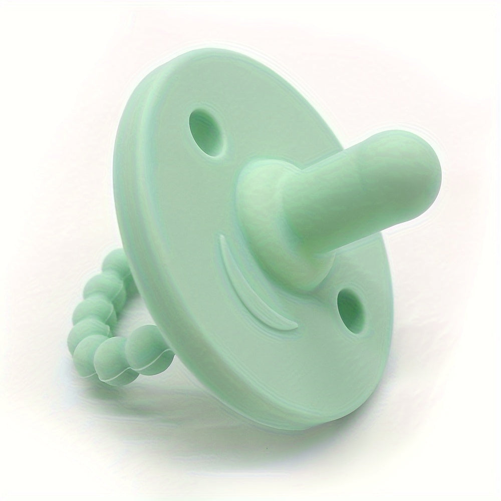 Soft Silicone Pacifier for Newborns with Cute Round Shape Teething Soother