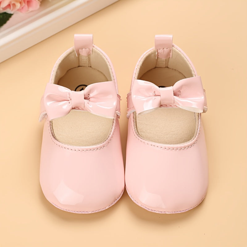 Girls Flat Shoes with Bow, Soft Princess Sandals, PU Upper, Spring Summer