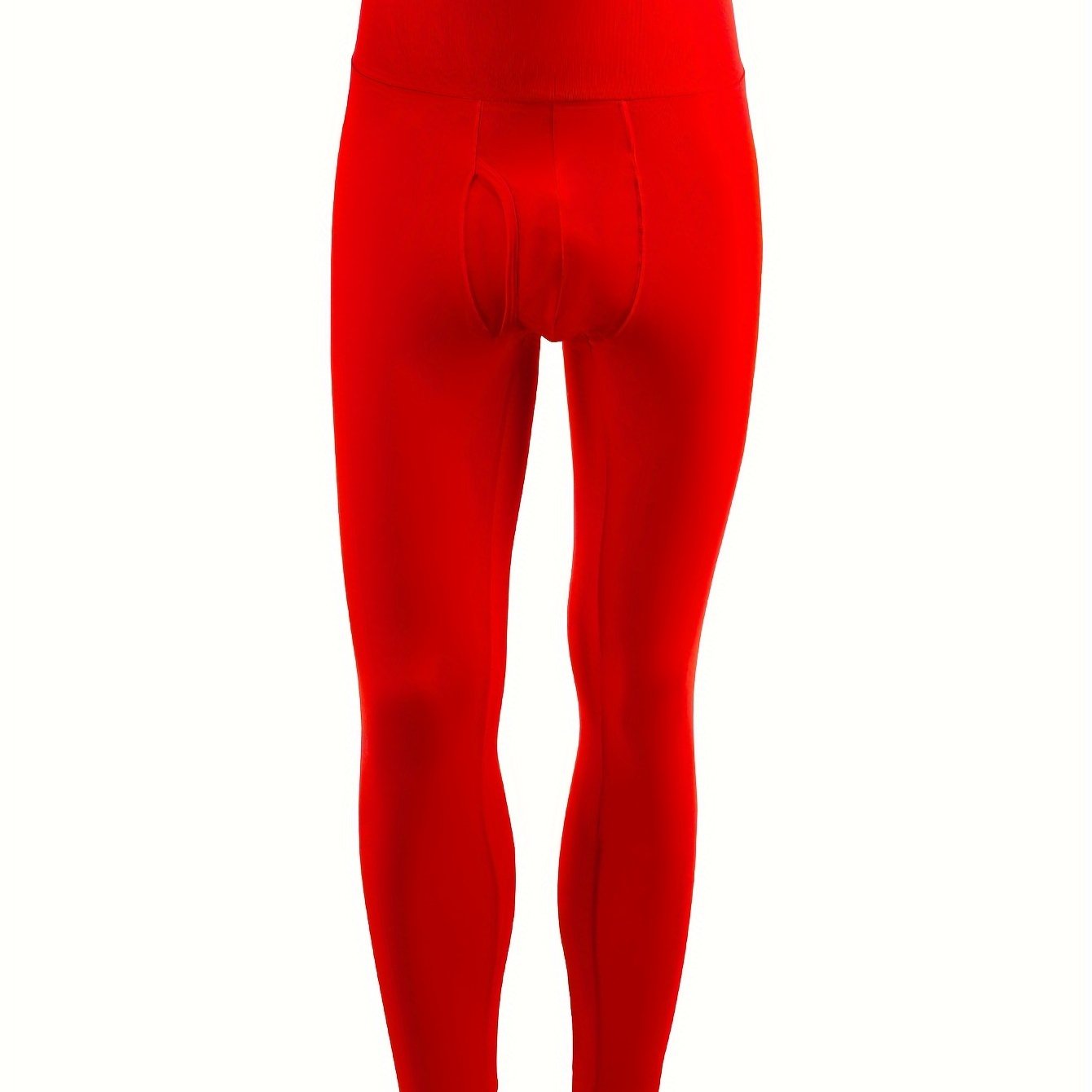 Men's High-Waisted Cotton Leggings Slim Fit Tummy Control Stretch Long for Fall Spring