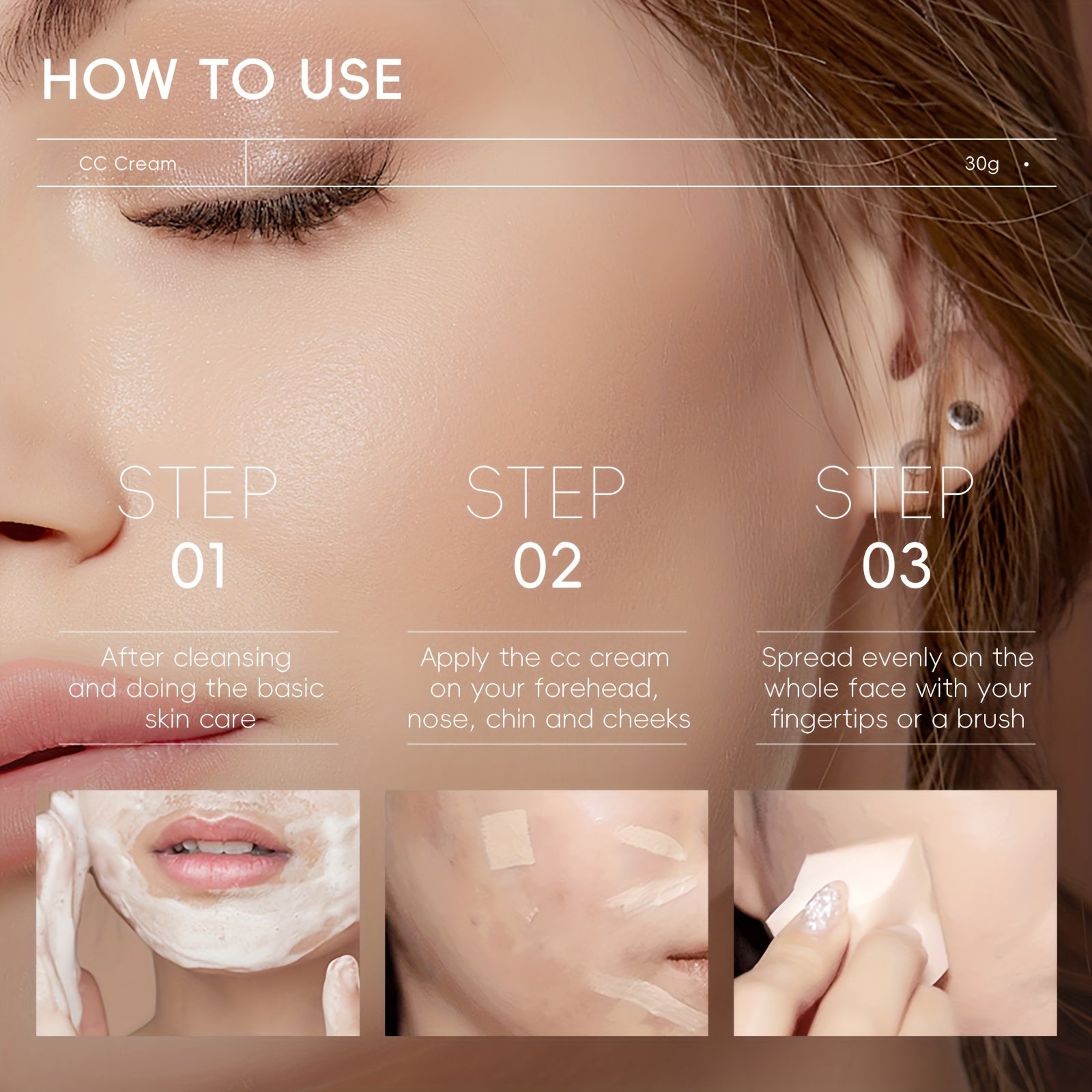 Waterproof Glycerin-Infused CC Cream Foundation for All Skin Types 1.7 Fl Oz Buy 1 Get 1 Free