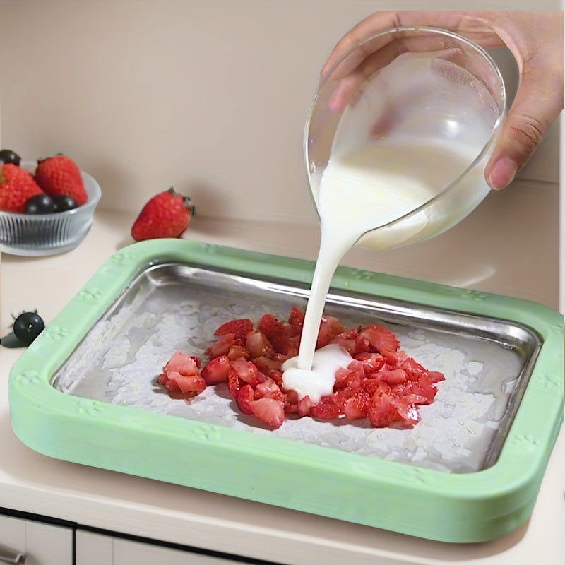 Máquina de helado de acero inoxidable para helado enrollado casero, yogur congelado, fácil de manejar