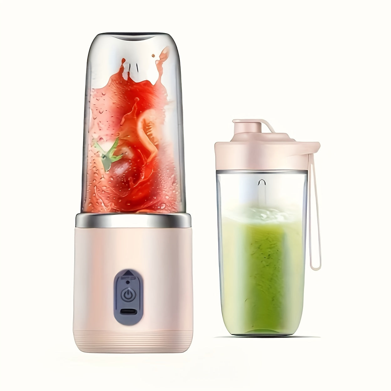 Portable Personal Blender with 2 Cups 13.5oz USB Rechargeable Fruit Smoothie Maker