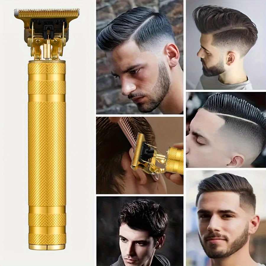 Set de afeitadora eléctrica y recortadora de barba, recargable por USB, cuchillas de acero inoxidable, pantalla digital, afeitadora de lámina