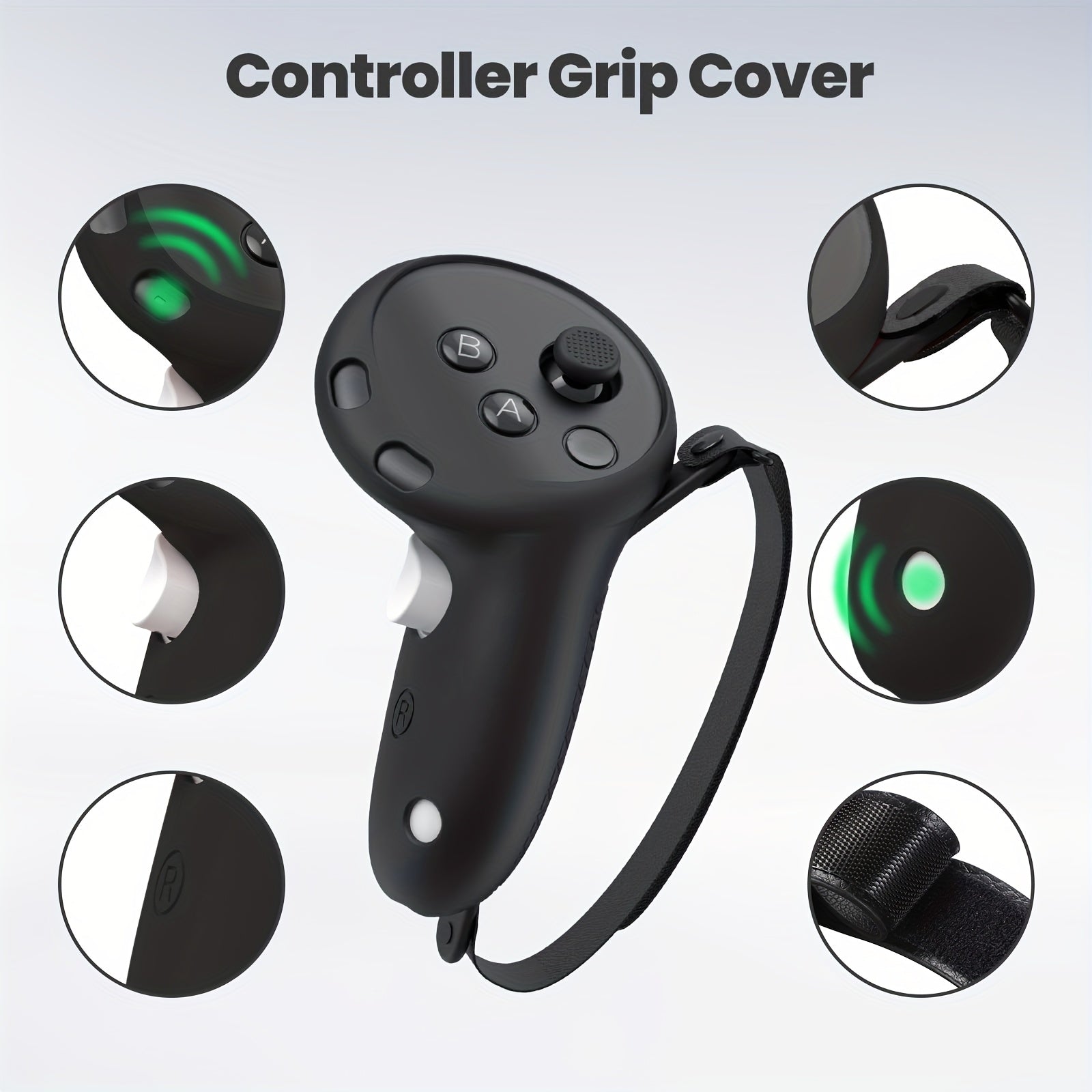 Silicone VR Headset and Controller Protection Set for Meta Quest 3S with Face and Eye Pads