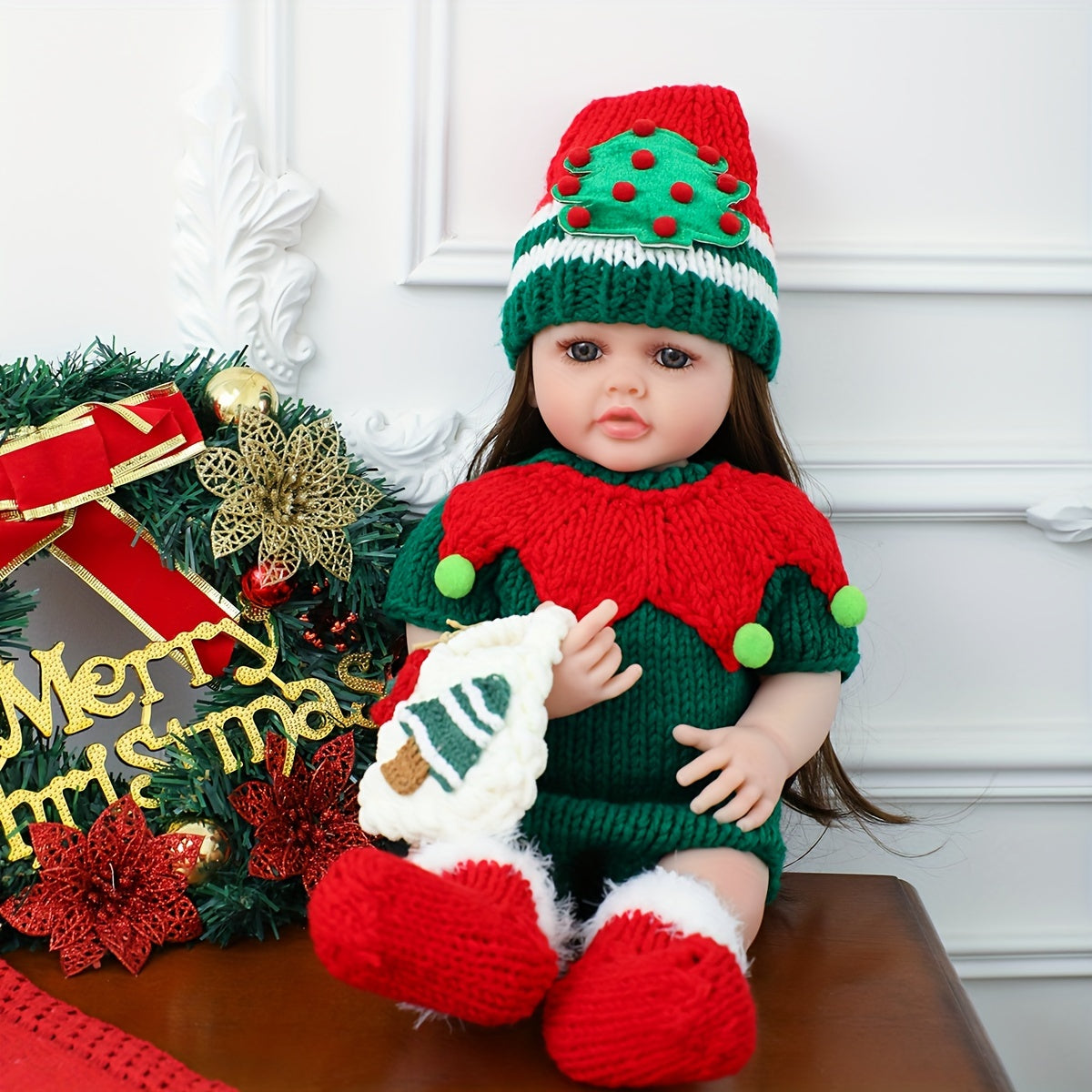 22 dyuymli silikon qiz bolalar kukli, ijodiy o'yin va kiyinish uchun, Rojdestvo va Xellouin uchun bolalar o'yinchoqlari