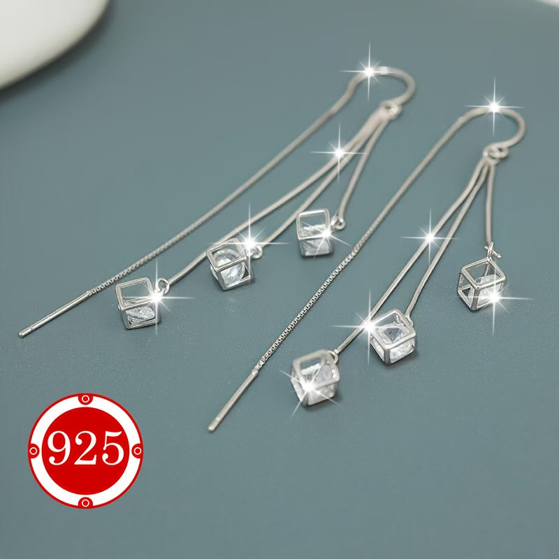 925 sterling kumush kubik tassel dizayni bilaguzuklar, kundalik kiyish va maxsus tadbirlar uchun gippoallergen - uning uchun mukammal sovg'a.