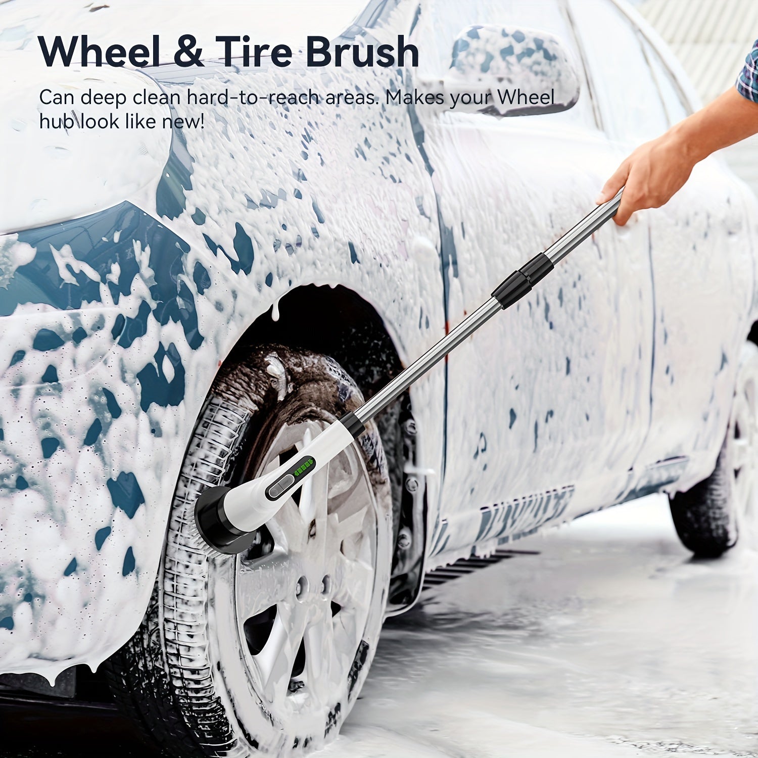 7-в-1 Беспроводной электрический набор щеток для чистки с поворотной головкой и 7 сменными насадками