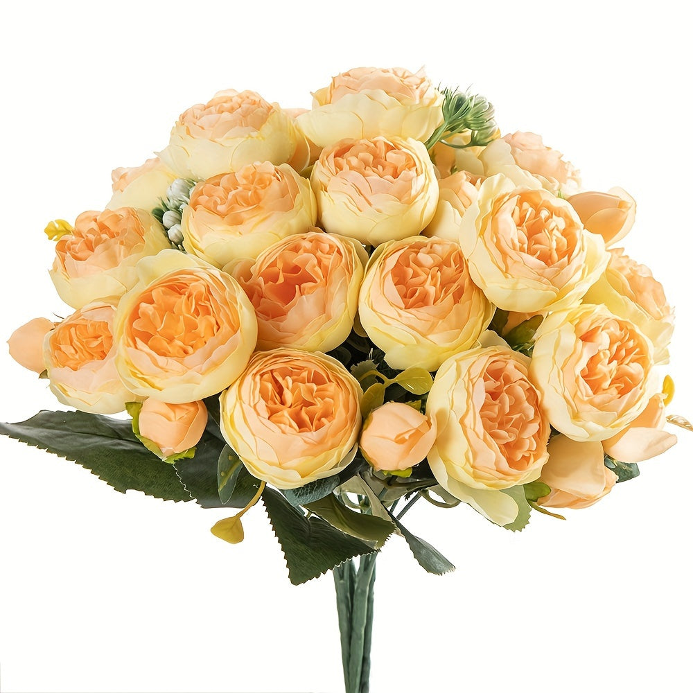 Винтажный искусственный цветок пиона, набор из 3 штук, идеален для семейных свадеб и вечеринок с премиум устойчивостью к окислению.