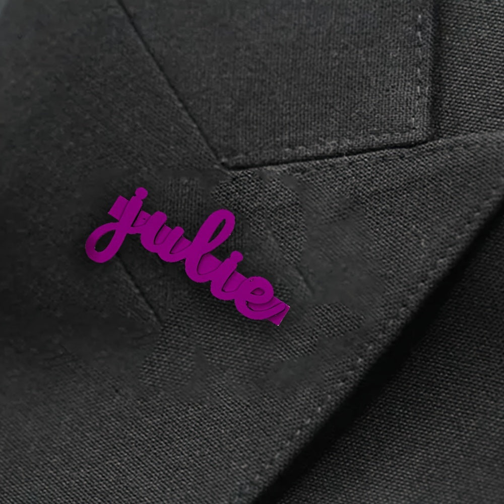 Индивидуальная брошка-табличка для женщин, на заказ, значок на куртку с именем, подарок для мамы, папы, День святого Валентина