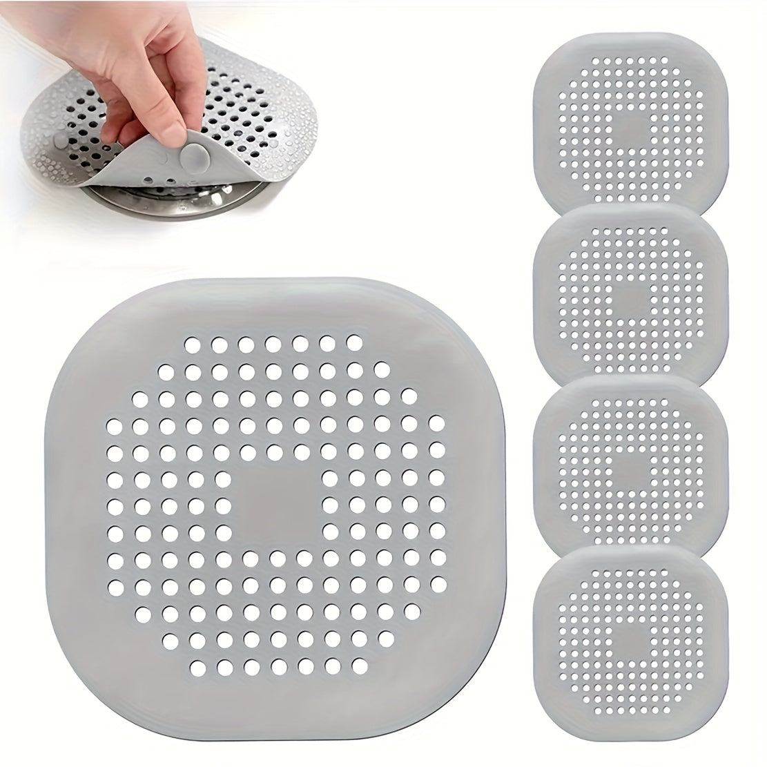 White Thermoplastic Rubber Drain Cover for Kitchen and Bathroom Odorless and Anti-Clog