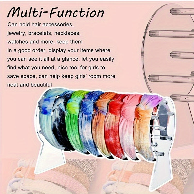 Acrylic Headband Display Stand for Hair Accessories Jewelry and Watches Clear Organizer