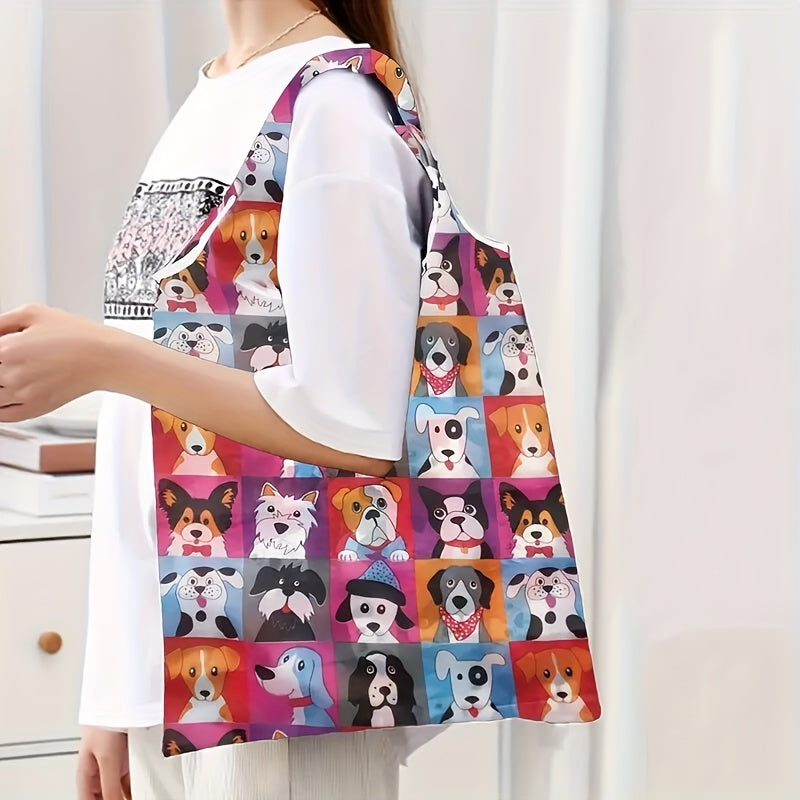 Reusable Polyester Shopping Tote Bag Large Foldable Sunflower Leopard Paisley