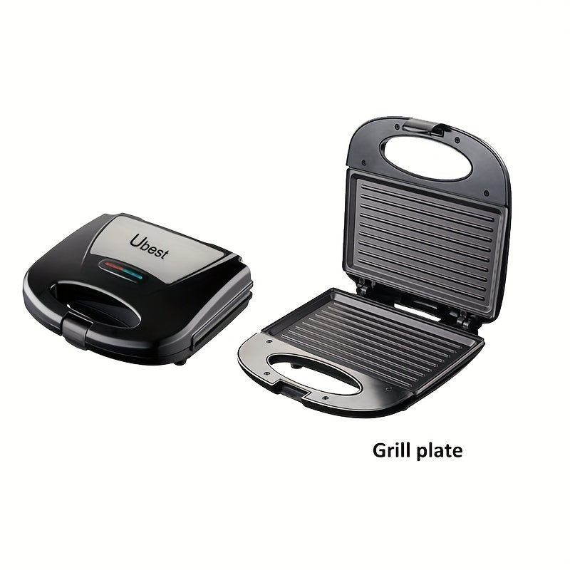 750W stainless steel multi-function maker with pilot light cold touch handle non-stick plate for toast waffles