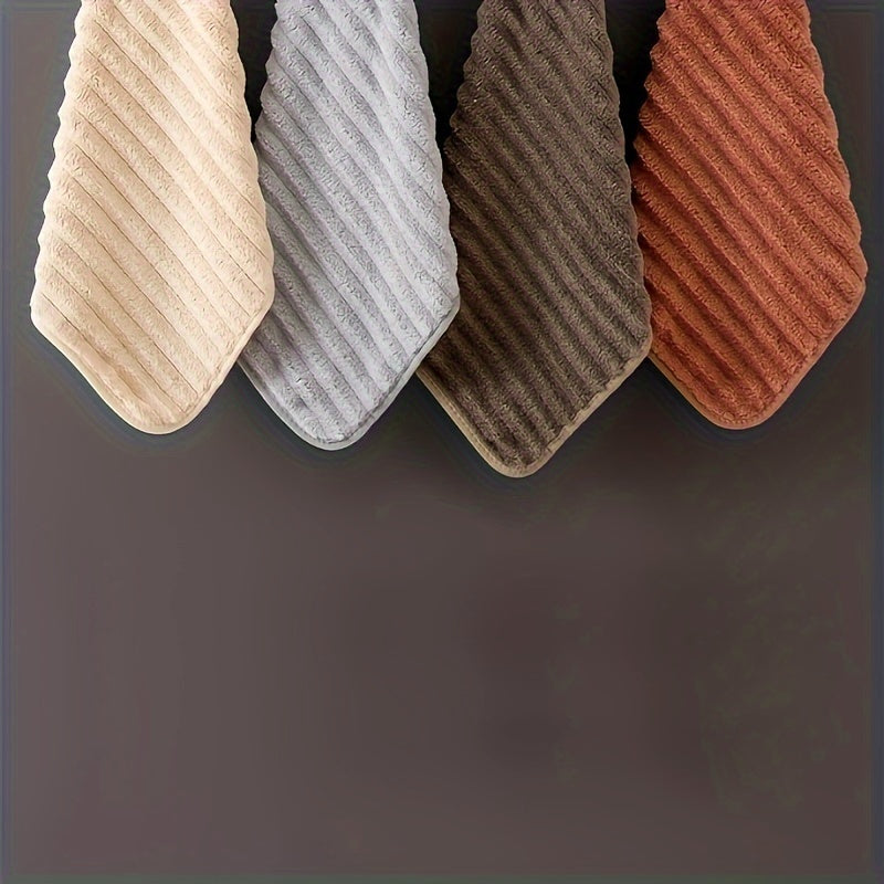 2-Pack Striped Non-Woven Fingertip Towels Quick-Dry Hang Loop Bathroom Kitchen