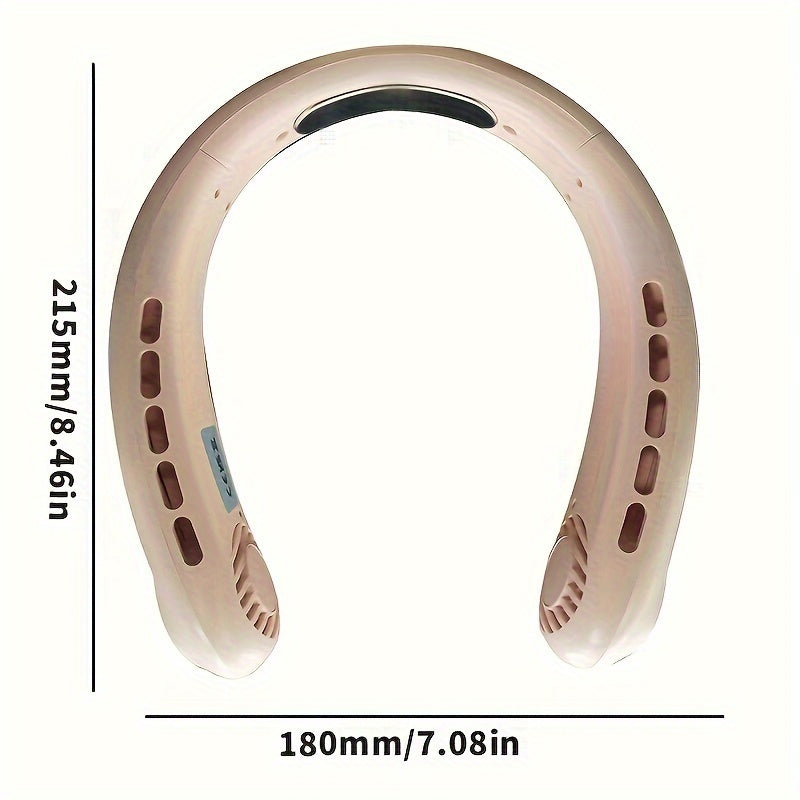Portable Neck Fan USB Rechargeable Personal Cooling Device Adjustable Size 17.98cm