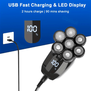 Afeitadora eléctrica para cabeza calva y vello facial 5 en 1 recargable