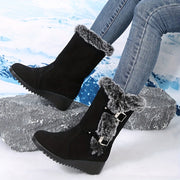 Women's Mid-Calf Leather Boots for Autumn Winter Casual Stylish