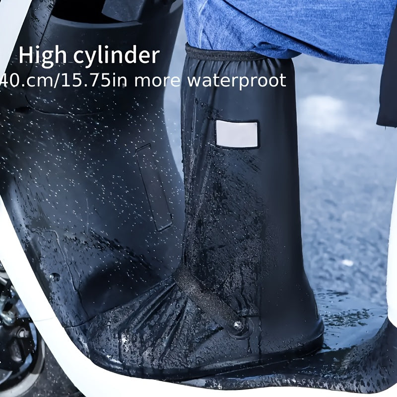 Unisex Waterproof Rubber High-Top Shoe Covers Durable and Practical