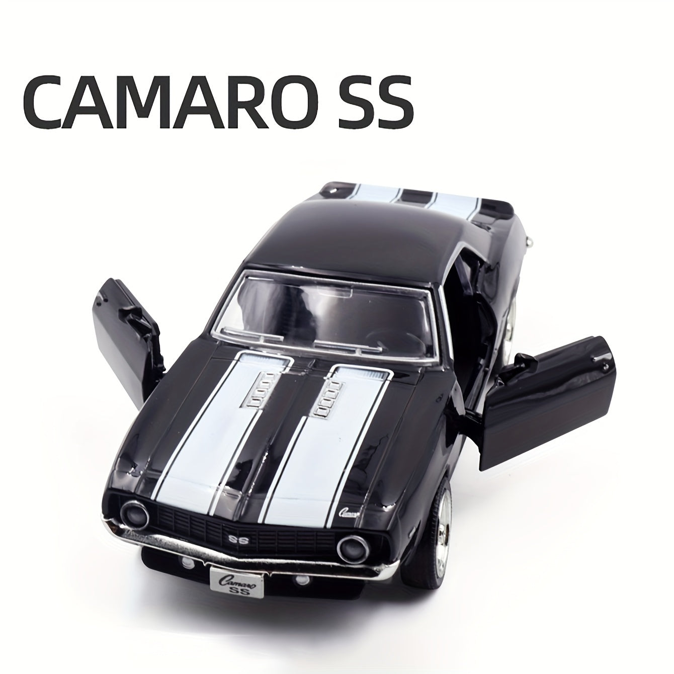 Kids Toy Car 1:36 Scale Alloy Pull-Back Double Door Red Black