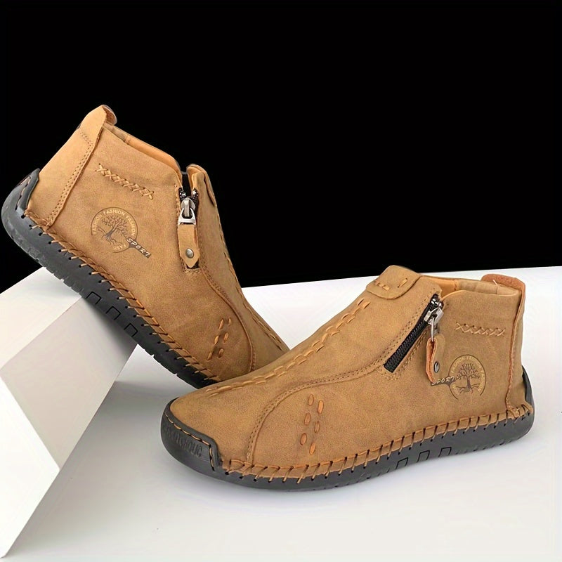 Женские ботинки на щиколотке повседневные однотонные с молнией на плоской подошве, универсальные для всех сезонов