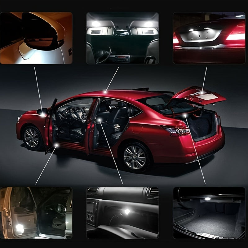 42pcs White LED Car Interior Light Kit for Map Dome License Plate 6000K