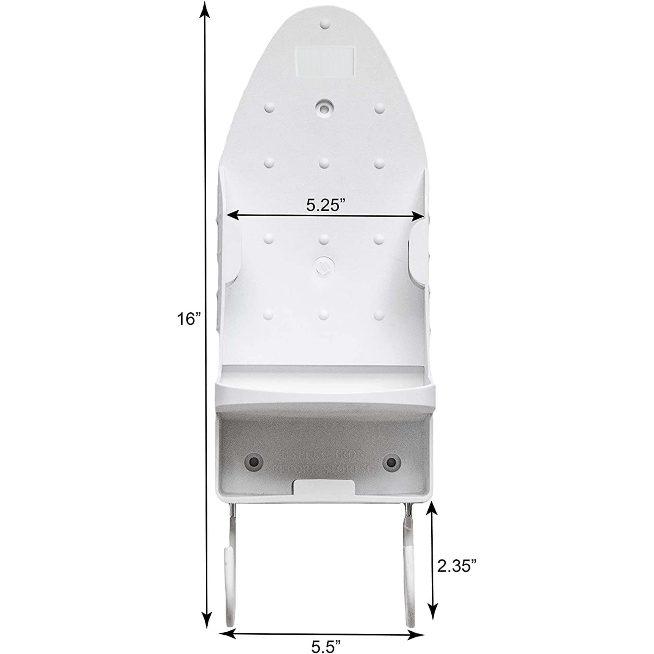 Estación de planchado con montaje en pared con 2 ganchos, metal y plástico resistentes al calor para lavandería, dormitorio y baño