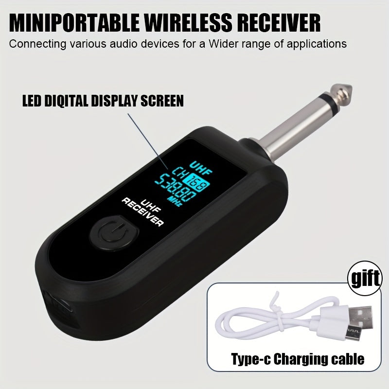 Wireless Microphone System 2.4GHz Transmitter and Receiver for XLR and 6.35mm Microphones
