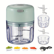 Electric Mini Garlic Chopper and Meat Grinder 8.45oz USB Rechargeable Easy-Clean
