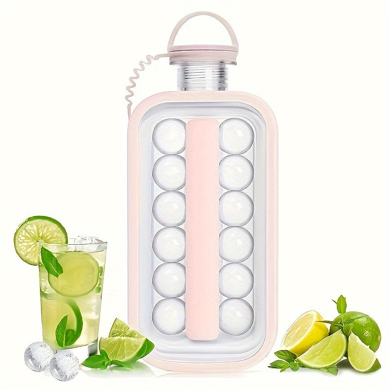 Foldable Ice Maker Water Bottle With Ice Cube Tray and Crusher