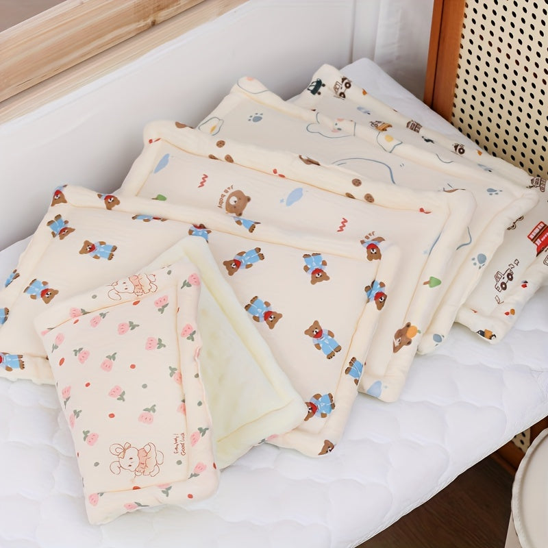 Almohadilla plana transpirable con puntos táctiles y funda de muselina absorbente para todas las estaciones