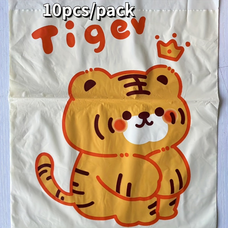 Set of 10 Mini Adhesive Trash Bags for Car Office Home with Cartoon Designs