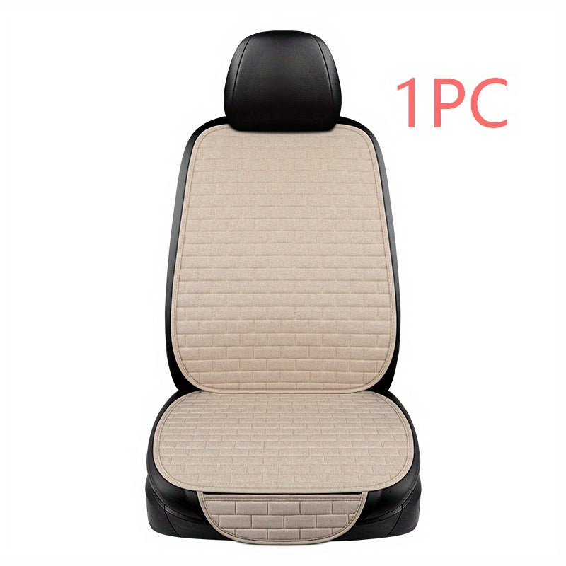 Universal Linen Car Seat Cover Protector Front and Rear Back Cushion Mat