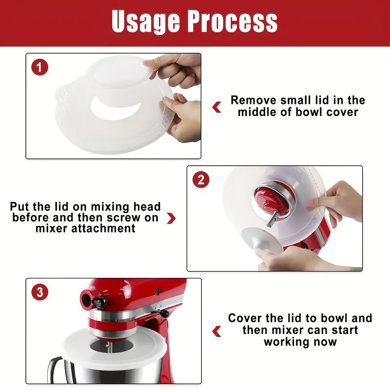 Set of 2 Plastic Mixer Bowl Covers and Sliding Mats for 5.5-6 Quart Stand Mixers