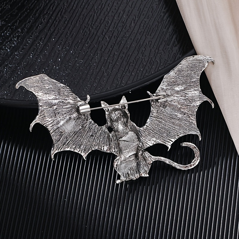 Enamel Pin Brooch Retro Gothic Bat Cat Design for Women Stylish Backpack Accessory