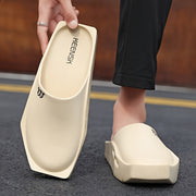 Men's EVA Slides with Alphabet Print Non-slip Thick Sole Indoor Outdoor Casual Sandals for Spring Summer Autumn