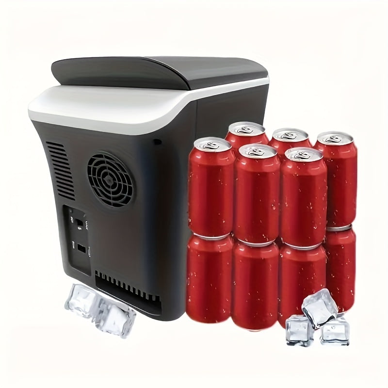 Portable 7.5L Black Car Fridge Cooler with USB for Travel and Camping