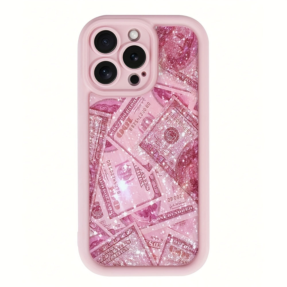 Pink Bamboo Rose Printed TPU Phone Case for iPhone 6 to 16 Pro Max