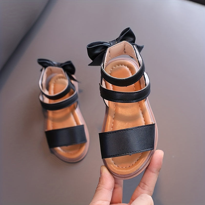 Baby Girl Sandals Open Toe Bowknot Summer Lightweight Anti-Slip PU TPR