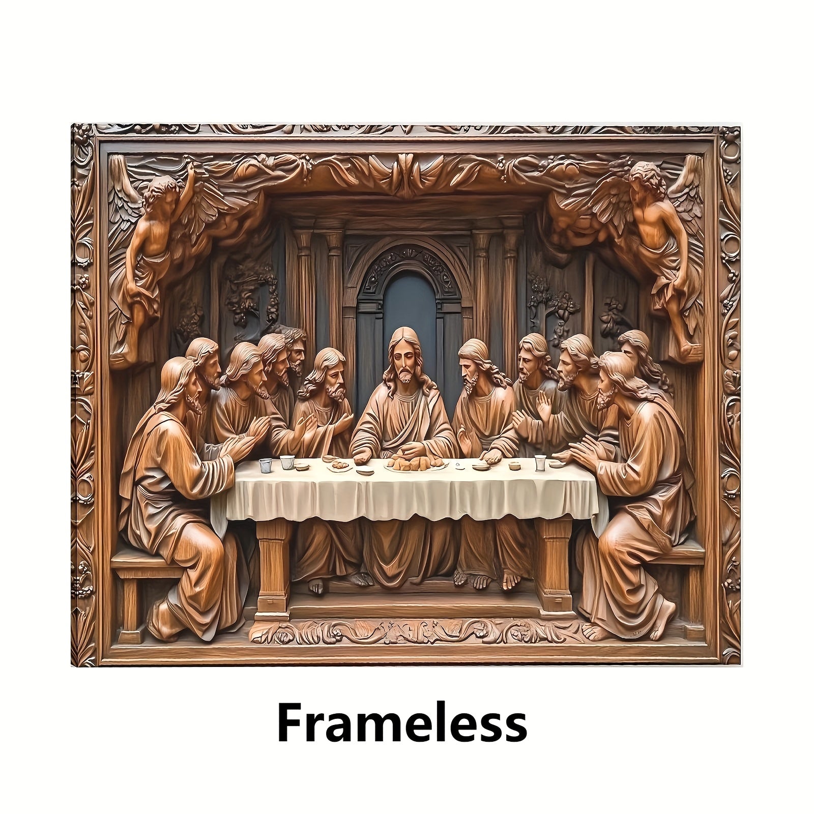 Last Supper Canvas Wall Art Framed Wooden Print for Living Room Bedroom