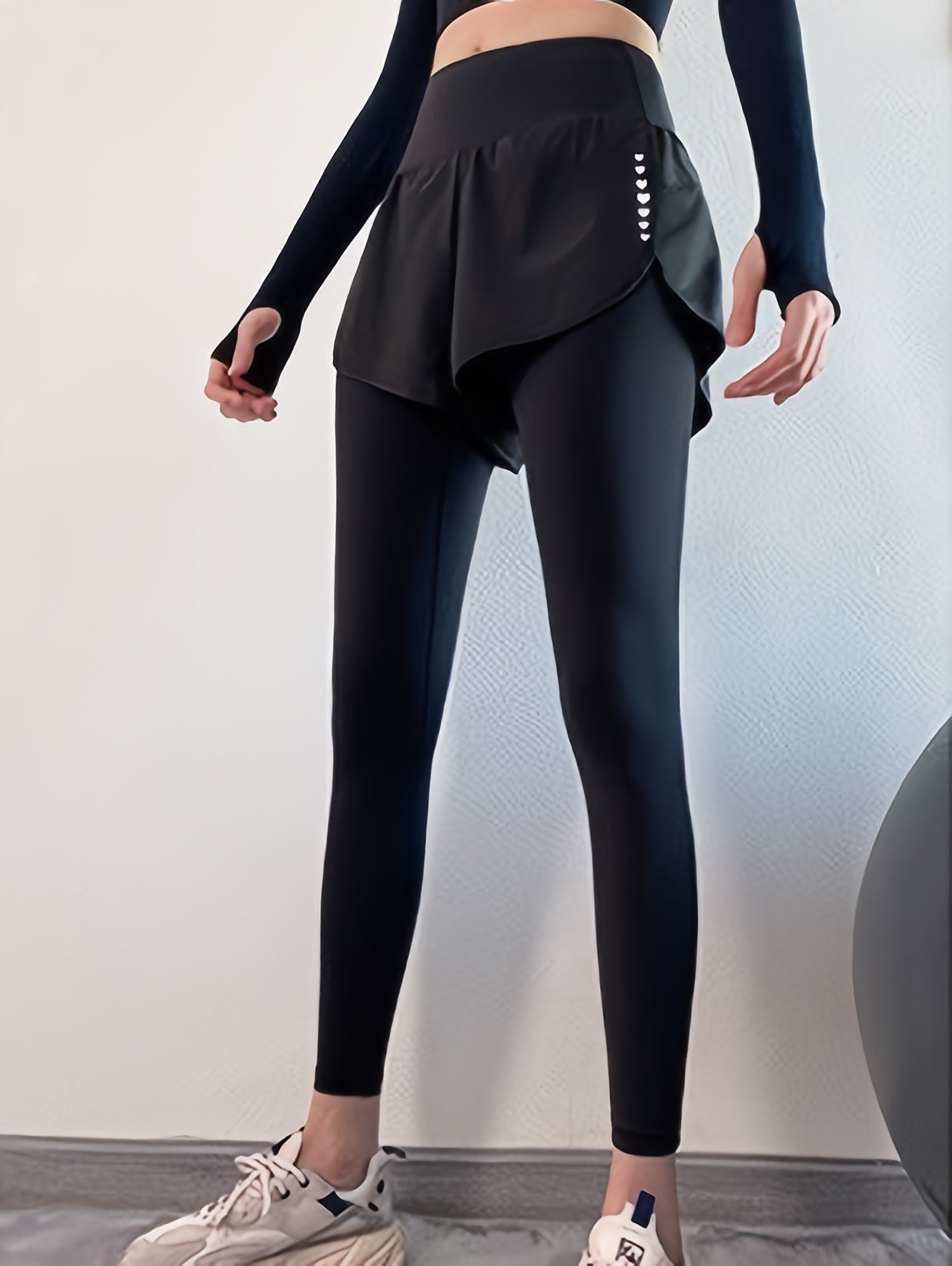 Leggings de running de cintura alta para mujer con bolsillos en la falda para otoño e invierno