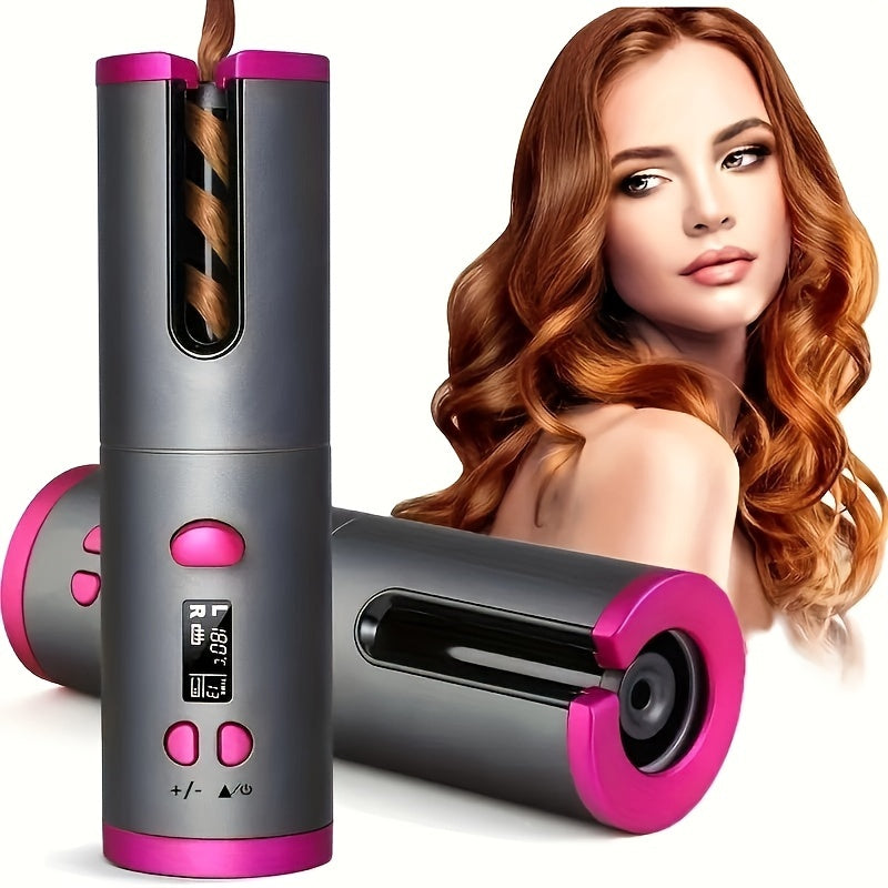 Unisex Cordless Hair Curler 28mm Rechargeable Lithium Battery USB Powered