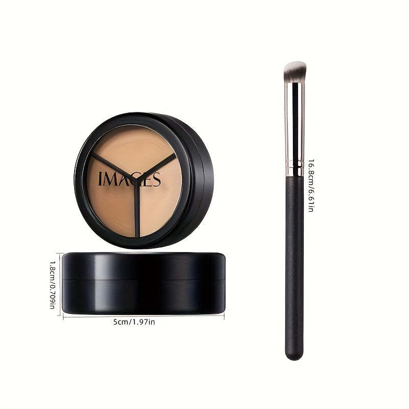 Tri-Color Concealer Palette Women's Multi-Tone Full Coverage Blemish Dark Circle