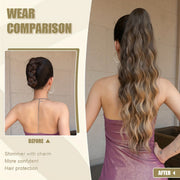 Women's Water Wave Ponytail Extension Clip-in Curly Hairpiece 66cm