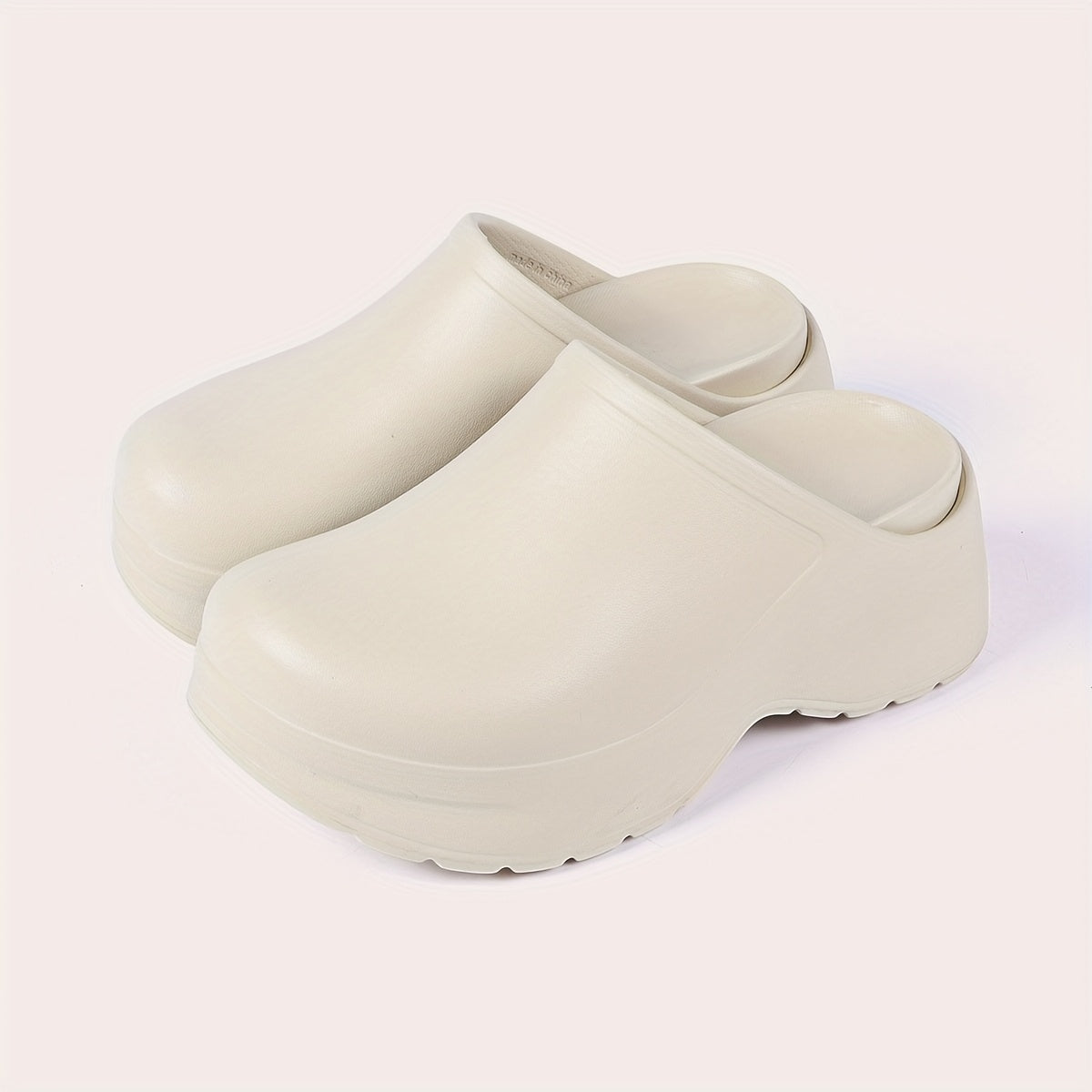 Women's Solid Color Casual Mule Clogs with Removable Insole and Thick Sole