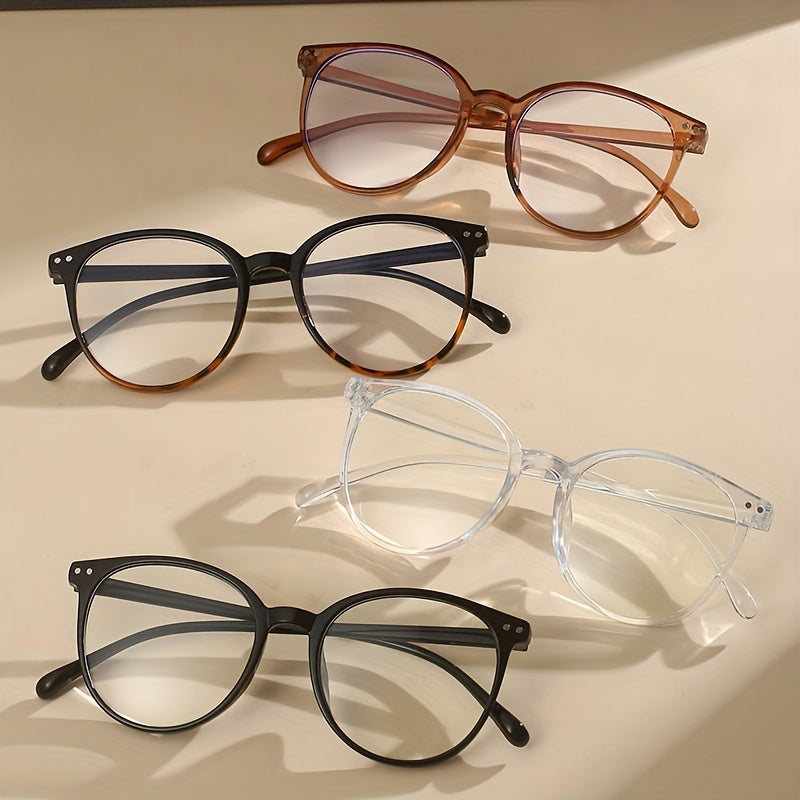 Унисекс минималистичные компьютерные очки с прозрачными круглыми линзами, легкий набор из 4 штук