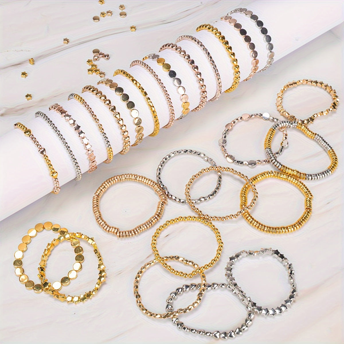 Set of 2260 Irregular Shaped CCB Spacer Beads for Jewelry Making