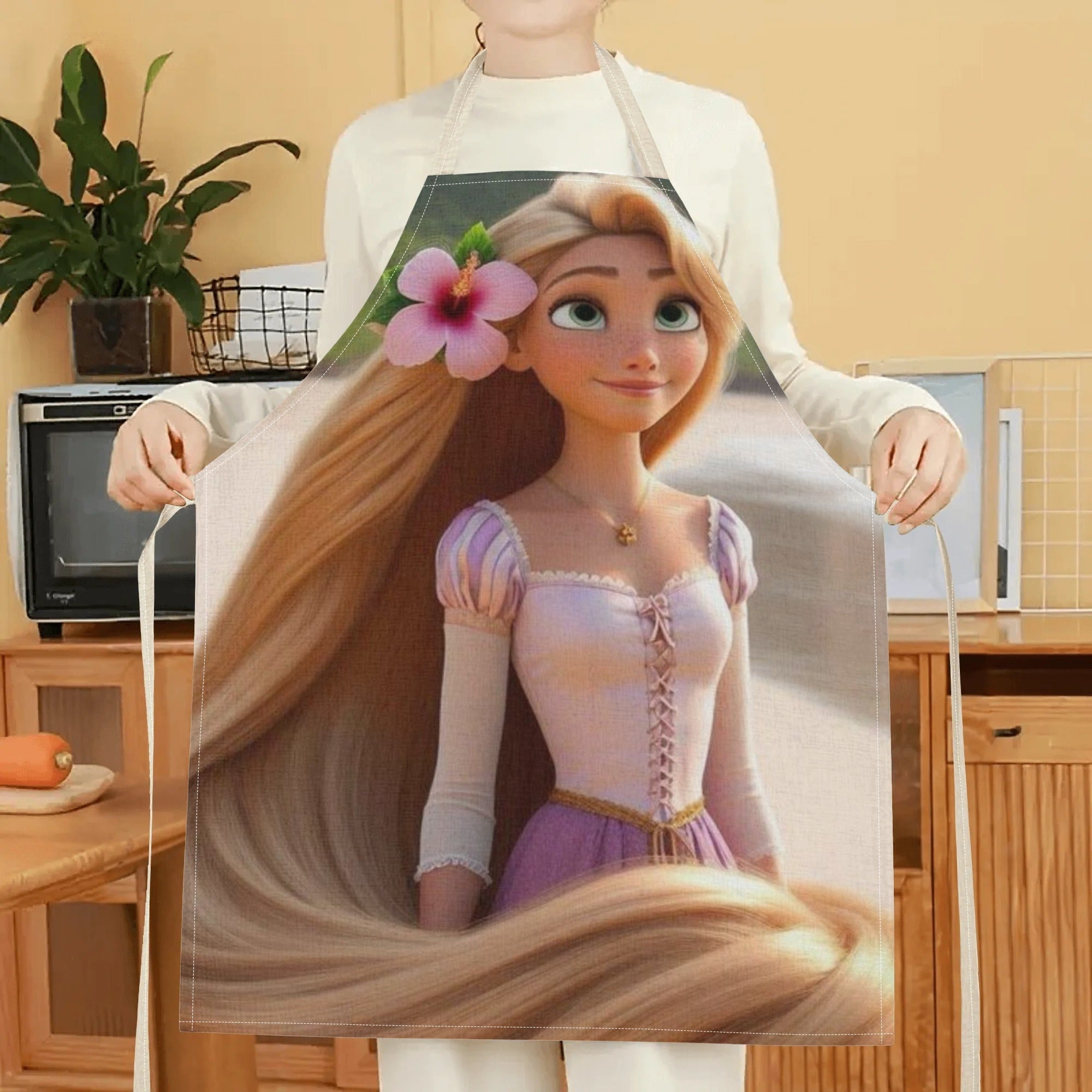 Waterproof Apron for Cooking and Baking, Floral Design, Durable Polyester