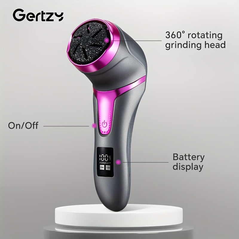 Rechargeable Electric Callus Remover with LCD Display USB Charging 2 Speeds Dead Skin Removal