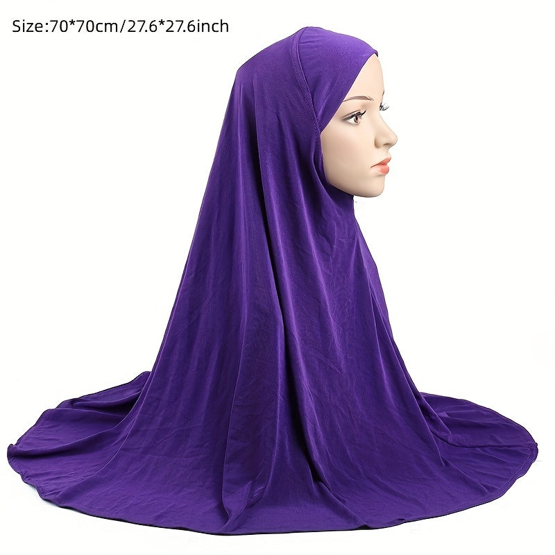 Solid Color Instant Hijab Bandana Scarf Wrap for Women Sun Protection
