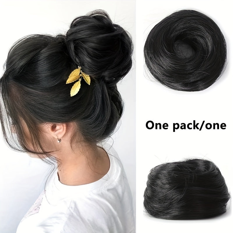 Women's Synthetic Straight Hair Bun Hairpiece Natural Look All Ages